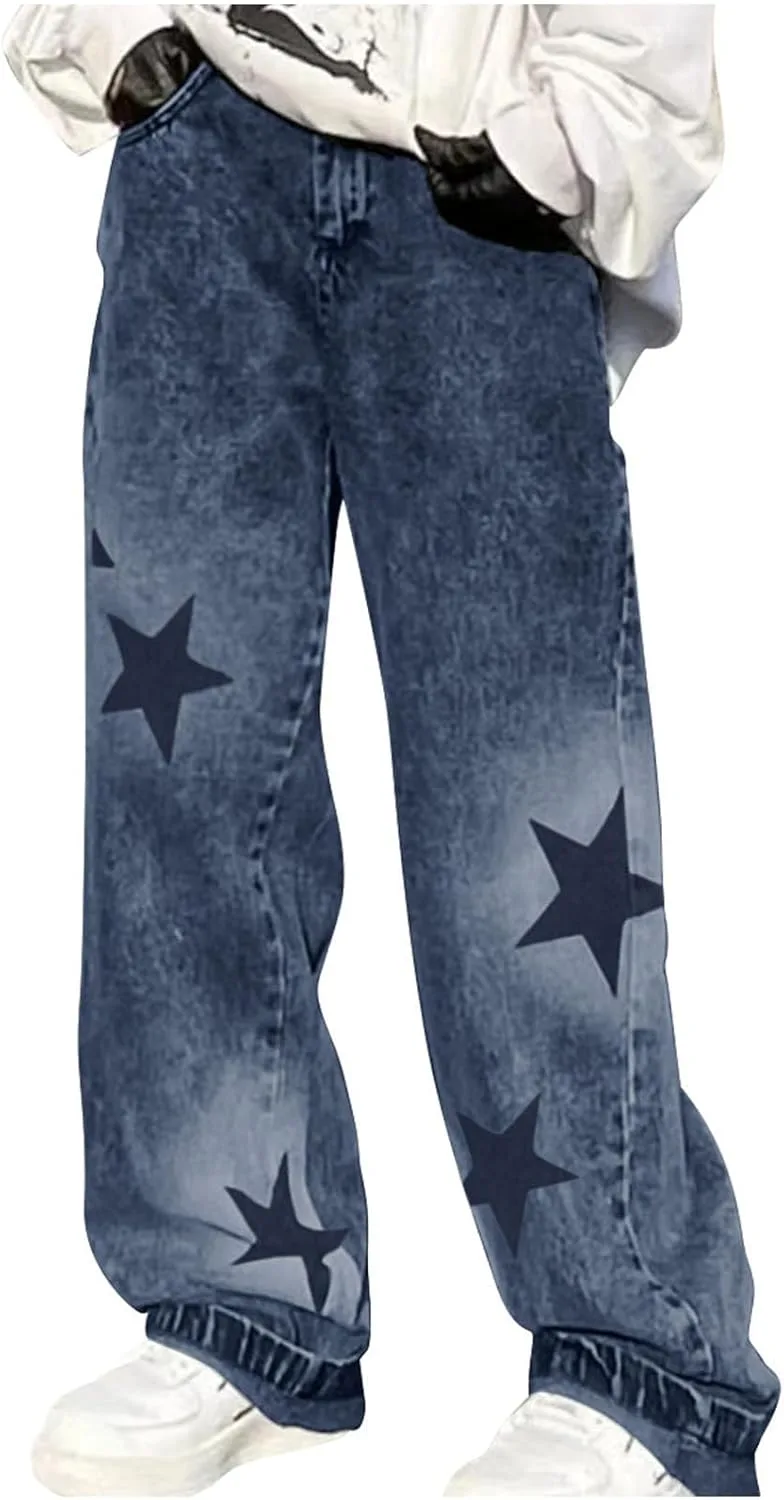 NATHGAM женские джинсы high waist Y2K готические брюки straight wide leg с принтом звезд
NATHGAM женские джинсы high waist Y2K готические брюки straight wide leg с принтом звезд