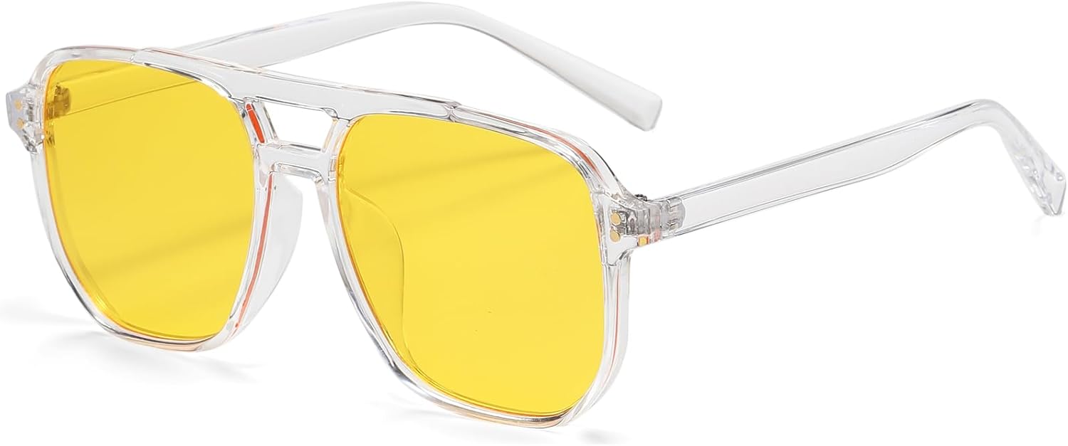 Солнцезащитные очки-авиаторы PORADAY в стиле ретро для женщин и мужчин. Модные классические солнцезащитные очки в квадратной оправе в стиле 70-х. Винтажные очки-авиаторы, Clear/Yellow
Солнцезащитные очки-авиаторы PORADAY в стиле ретро для женщин и мужчин. Модные классические солнцезащитные очки в квадратной оправе в стиле 70-х. Винтажные очки-авиаторы, Clear/Yellow