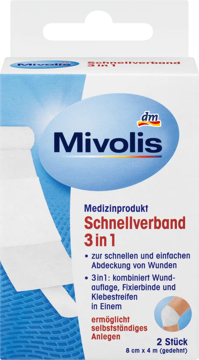 Бинт быстрый 3в1 2 шт. Mivolis
Бинт быстрый 3в1 2 шт. Mivolis