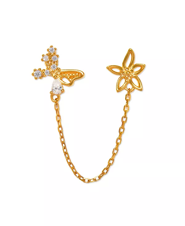 Двойные позолоченные серьги с эффектом хрустальной бабочки и плоской задней частью Girls Crew, gold
Двойные позолоченные серьги с эффектом хрустальной бабочки и плоской задней частью Girls Crew, gold