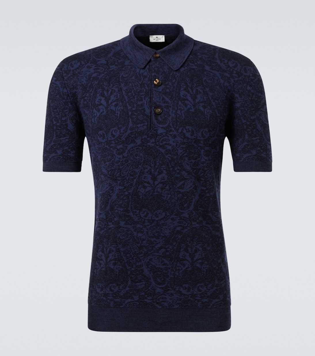 Хлопковый джерси-поло с шерстяной нитью и жаккардовым узором Etro, Multicolor On Grey Base
Хлопковый джерси-поло с шерстяной нитью и жаккардовым узором Etro, Multicolor On Grey Base