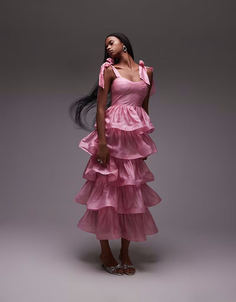 & Other Stories корсетное платье макси с ярусами спереди розового цвета
& Other Stories корсетное платье макси с ярусами спереди розового цвета