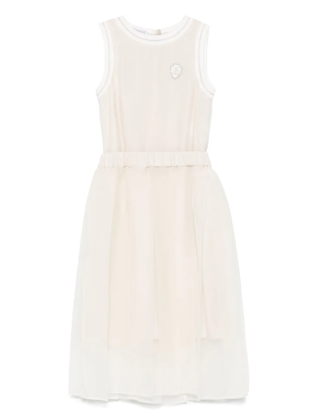 Плиссированное платье без рукавов Brunello Cucinelli Kids, нейтральный
Плиссированное платье без рукавов Brunello Cucinelli Kids, нейтральный