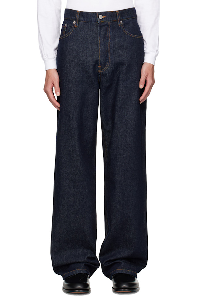 Dries Van Noten Свободные джинсы темно-синего цвета
Dries Van Noten Свободные джинсы темно-синего цвета