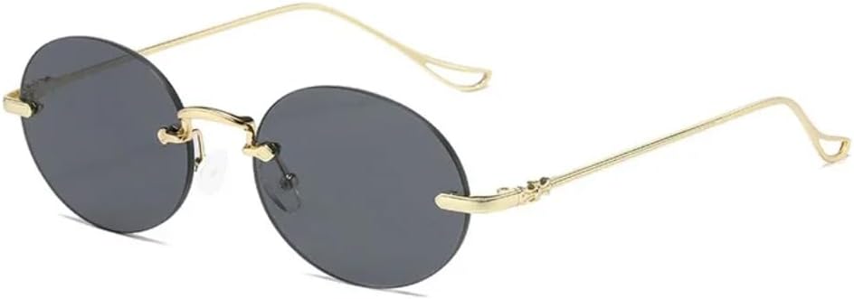 Овальные солнцезащитные очки без оправы для женщин и мужчин, защита от УФ-излучения UV400, маленькие линзы с градиентным переходом цвета, металлическая оправа, декоративный стиль панк TVTBBVV, C1
Овальные солнцезащитные очки без оправы для женщин и мужчин, защита от УФ-излучения UV400, маленькие линзы с градиентным переходом цвета, металлическая оправа, декоративный стиль панк TVTBBVV, C1