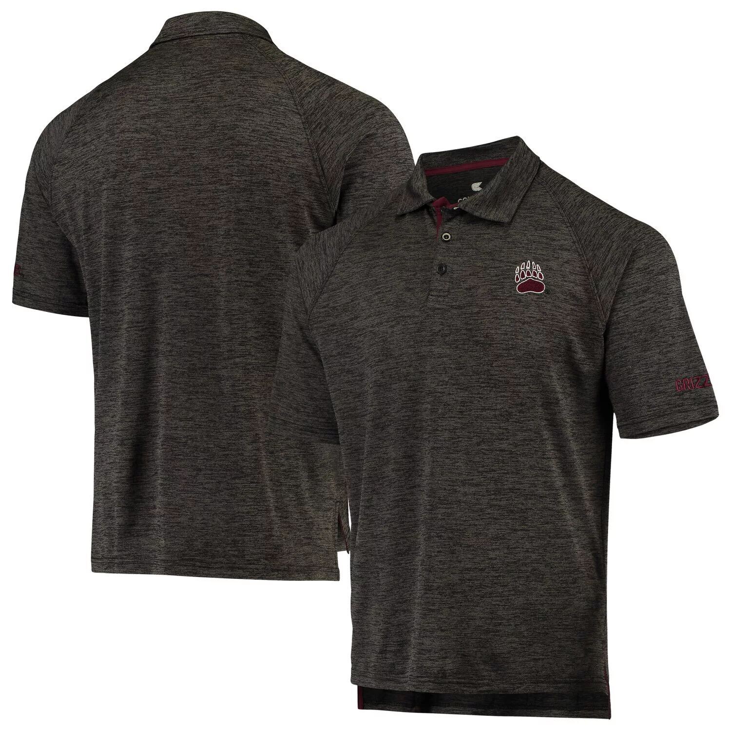 Мужская черная футболка-поло с принтом реглан с принтом меланжевого цвета Montana Grizzlies Colosseum 
Мужская черная футболка-поло с принтом реглан с принтом меланжевого цвета Montana Grizzlies Colosseum