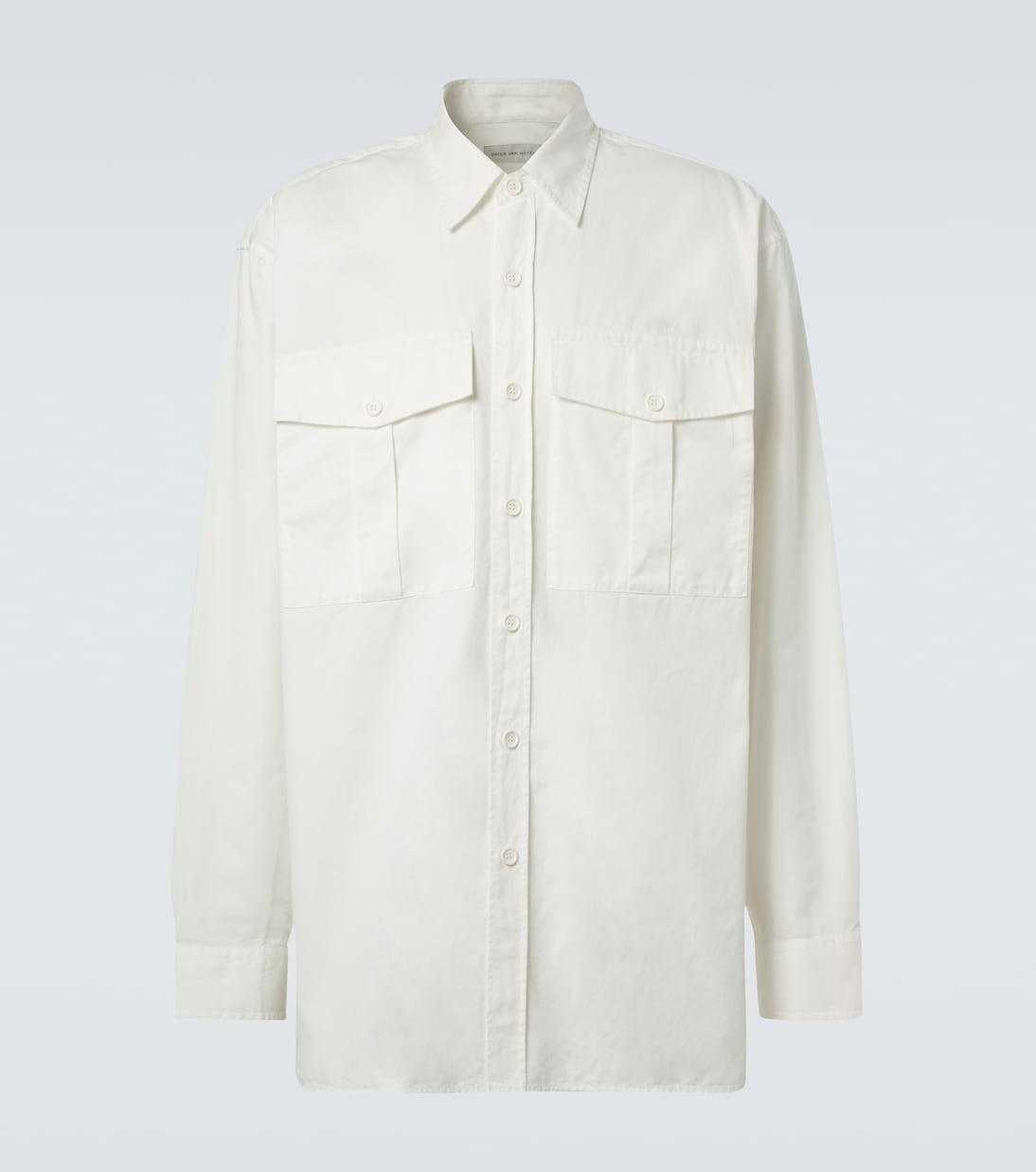 Рубашка свободного кроя из хлопкового твила Dries Van Noten, белый
Рубашка свободного кроя из хлопкового твила Dries Van Noten, белый