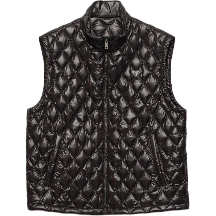 Стеганый жилет с логотипом Prada, синий
Стеганый жилет с логотипом Prada, синий