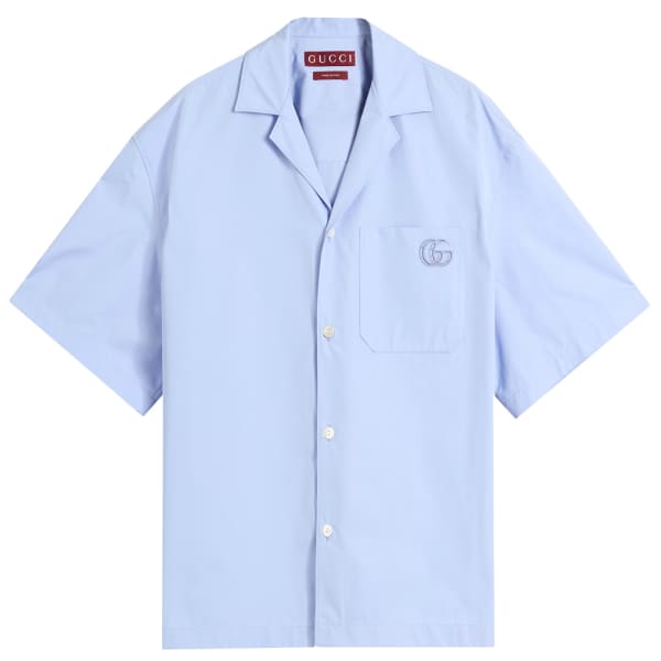 Рубашка с короткими рукавами из плотного хлопкового поплина Gucci, синий
Рубашка с короткими рукавами из плотного хлопкового поплина Gucci, синий