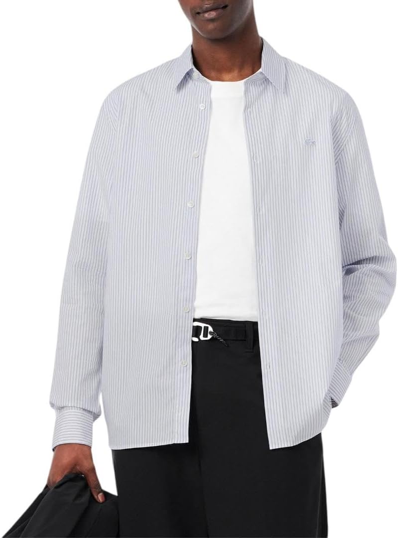 Lacoste мужская рубашка с длинным рукавом, regular fit, в полоску, из поплина, White, Overview, & Navy Blue
Lacoste мужская рубашка с длинным рукавом, regular fit, в полоску, из поплина, White, Overview, & Navy Blue