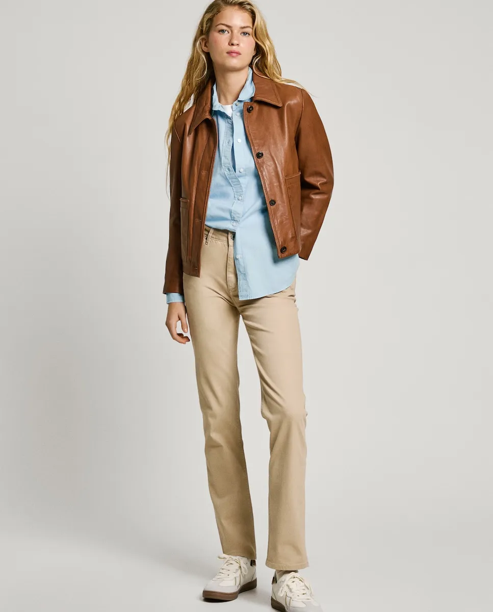 Прямые женские брюки пять карманов облегающий крой Pepe Jeans, бежевый
Прямые женские брюки пять карманов облегающий крой Pepe Jeans, бежевый