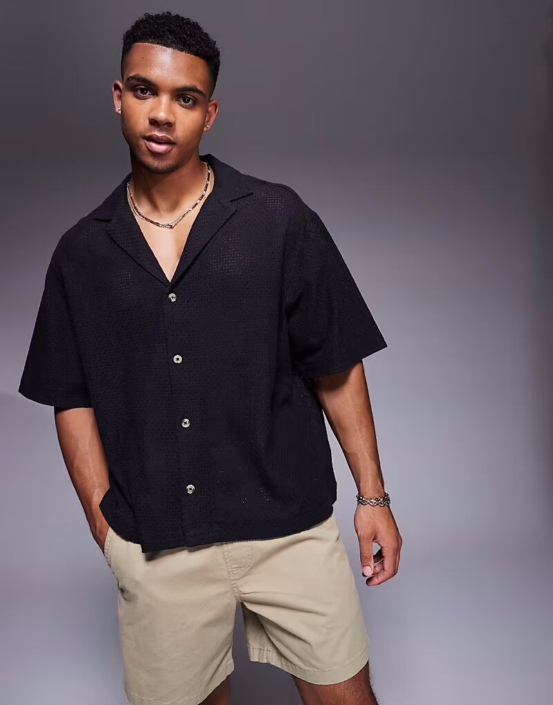 ASOS DESIGN свободная фактурная рубашка черного цвета
ASOS DESIGN свободная фактурная рубашка черного цвета