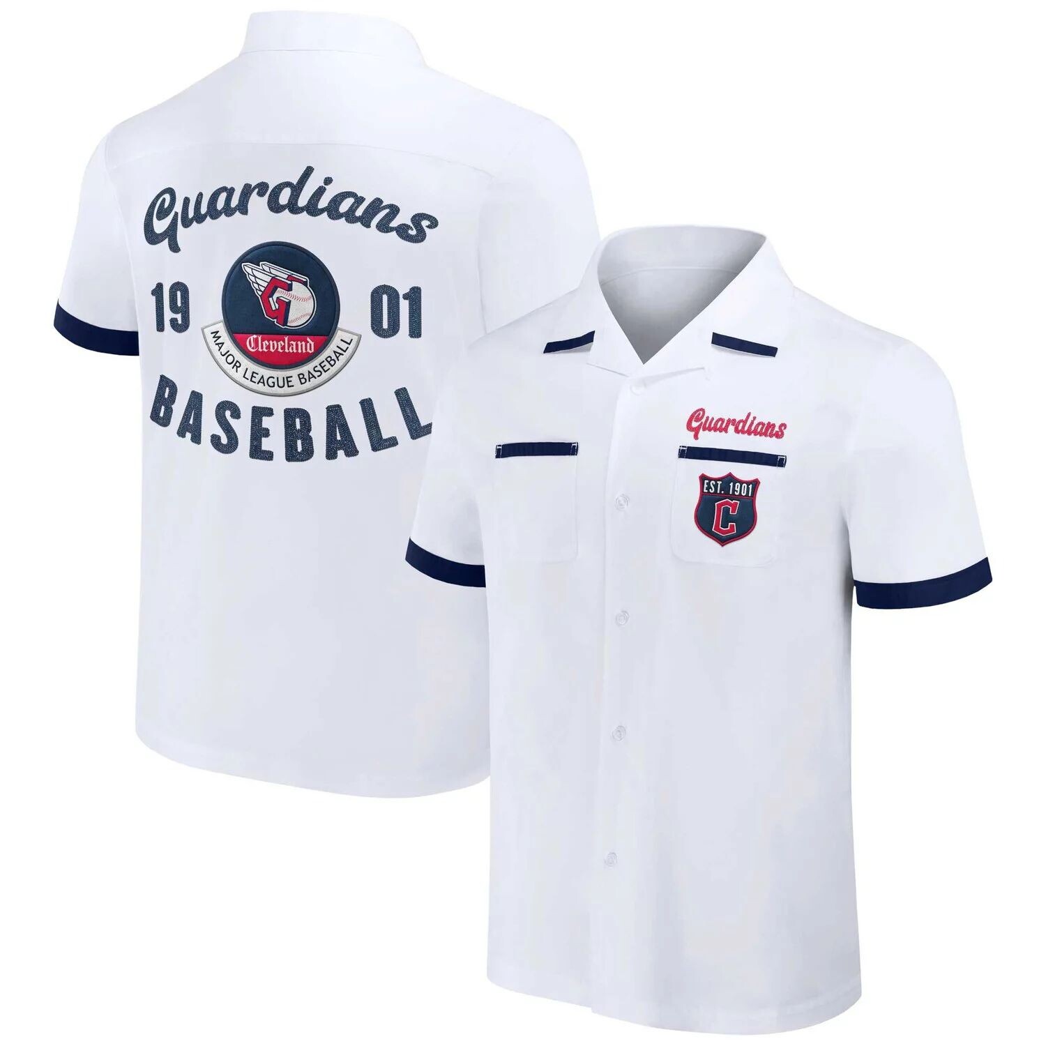 Мужская белая рубашка для боулинга на пуговицах Darius Rucker Collection от Fanatics Cleveland Guardians
Мужская белая рубашка для боулинга на пуговицах Darius Rucker Collection от Fanatics Cleveland Guardians