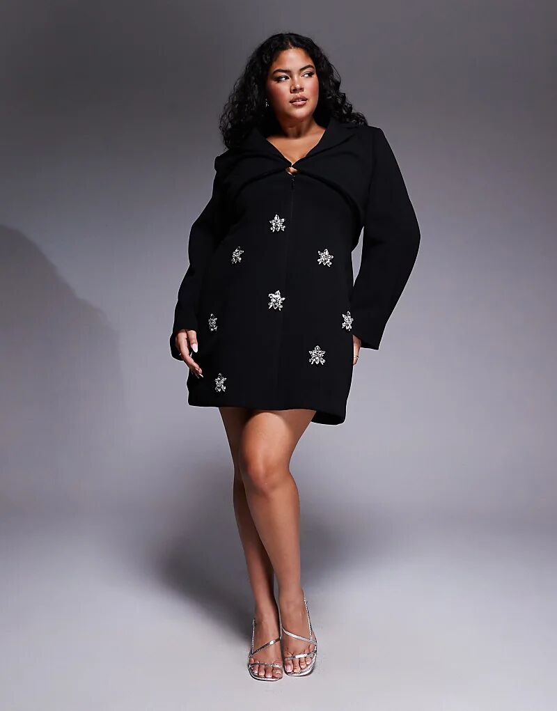 Платье ASOS LUXE Curve, структурированное, с отделкой, с длинными рукавами, черное
Платье ASOS LUXE Curve, структурированное, с отделкой, с длинными рукавами, черное