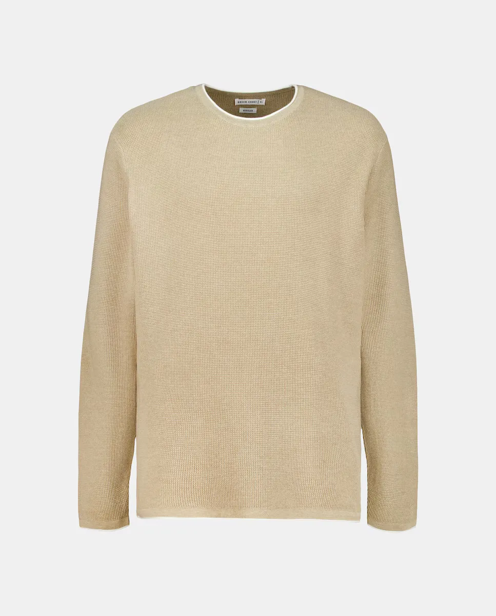Мужской модный свитер с круглым вырезом Green Coast, бежевый
Мужской модный свитер с круглым вырезом Green Coast, бежевый