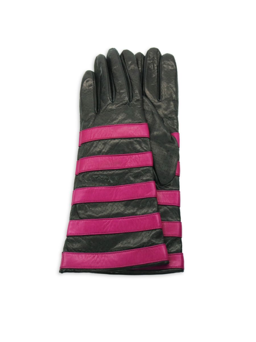Полосатые кожаные перчатки Portolano, цвет Raspberry Rose
Полосатые кожаные перчатки Portolano, цвет Raspberry Rose
