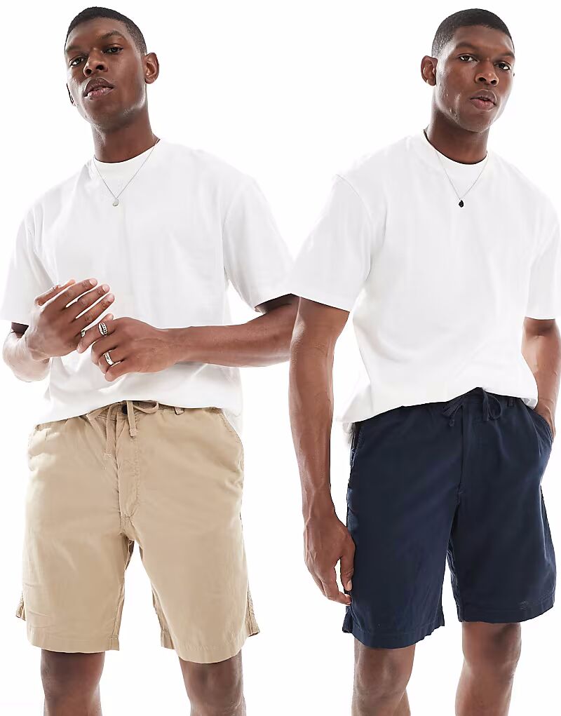 Комплект из 2 шорт Jack & Jones из льняной смеси темно-синего и бежевого цветов
Комплект из 2 шорт Jack & Jones из льняной смеси темно-синего и бежевого цветов