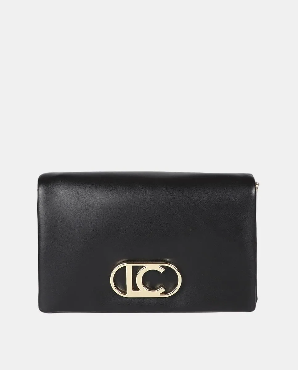 Сумка-бандо эффект кожи с тремя отделениями и клапаном Lola Casademunt, черный 
Сумка-бандо эффект кожи с тремя отделениями и клапаном Lola Casademunt, черный