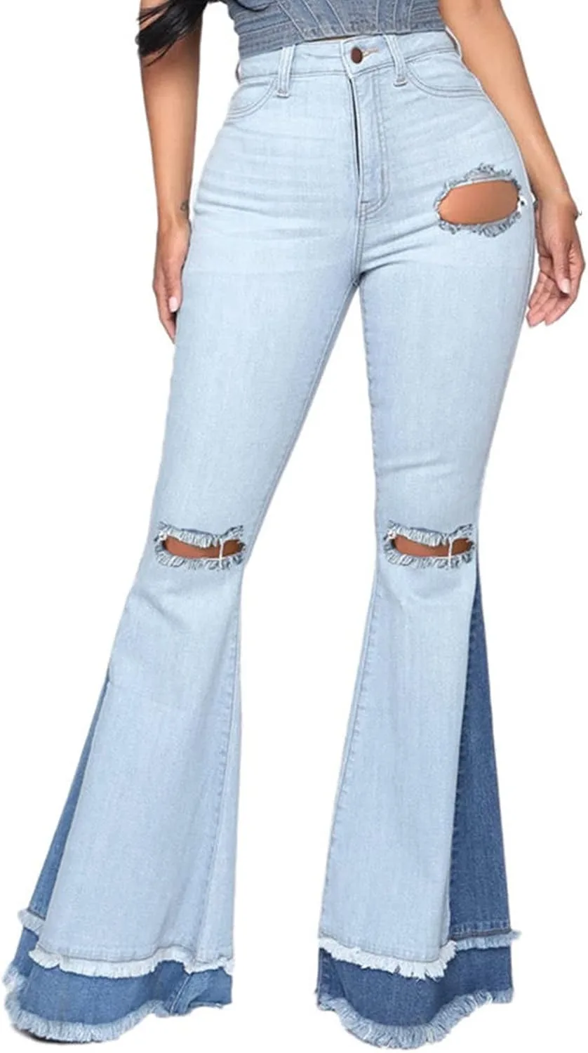 Женские широкие брюки-клеш с потертостями и дырками, эластичные, джинсовые DGHM-JLMY
Женские широкие брюки-клеш с потертостями и дырками, эластичные, джинсовые DGHM-JLMY