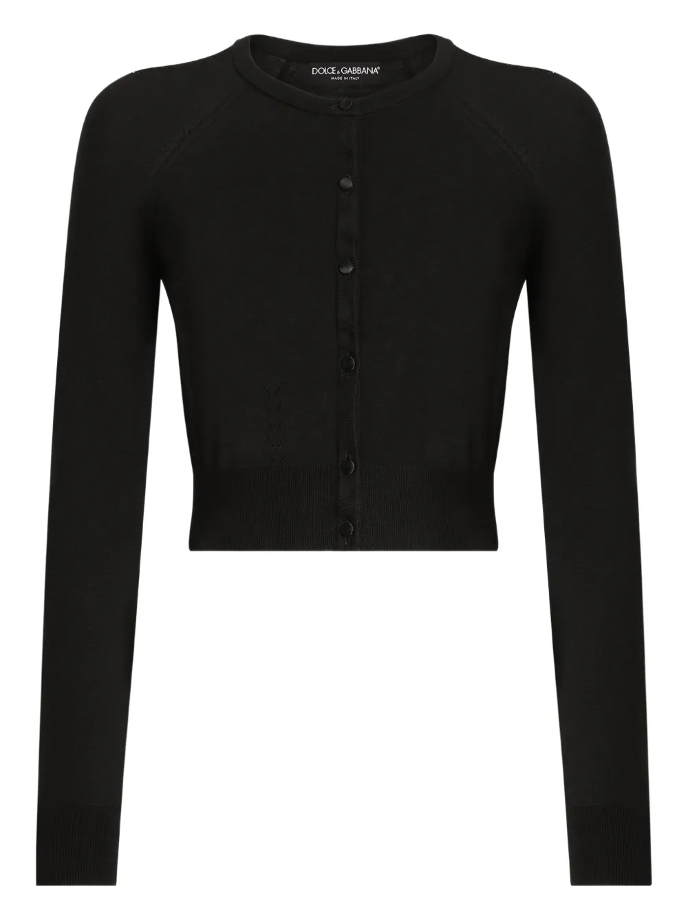 Укороченный кардиган на пуговицах Dolce & Gabbana, черный
Укороченный кардиган на пуговицах Dolce & Gabbana, черный