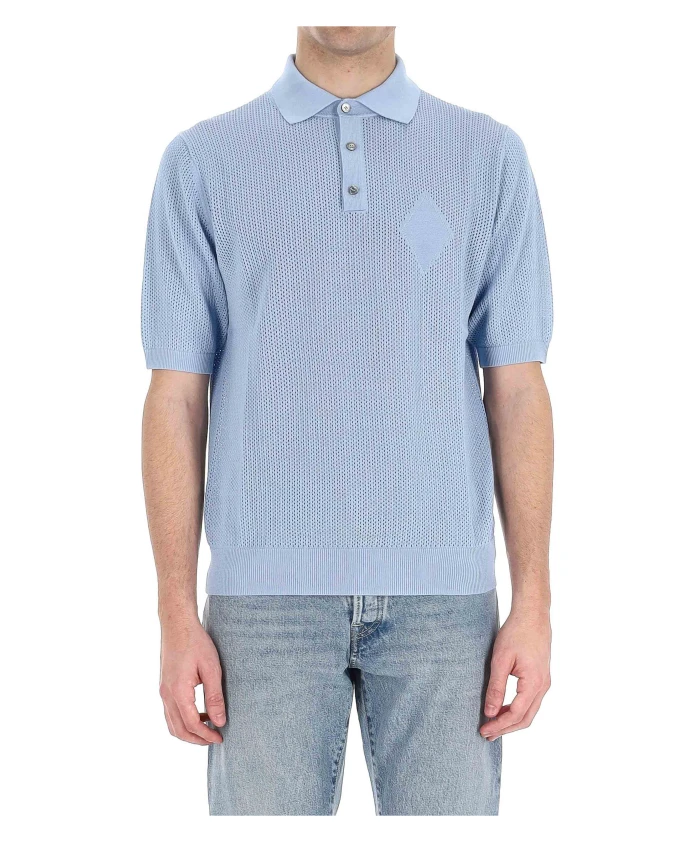 Поло из хлопкового пике с перфорированным узором. Ballantyne, синий
Поло из хлопкового пике с перфорированным узором. Ballantyne, синий