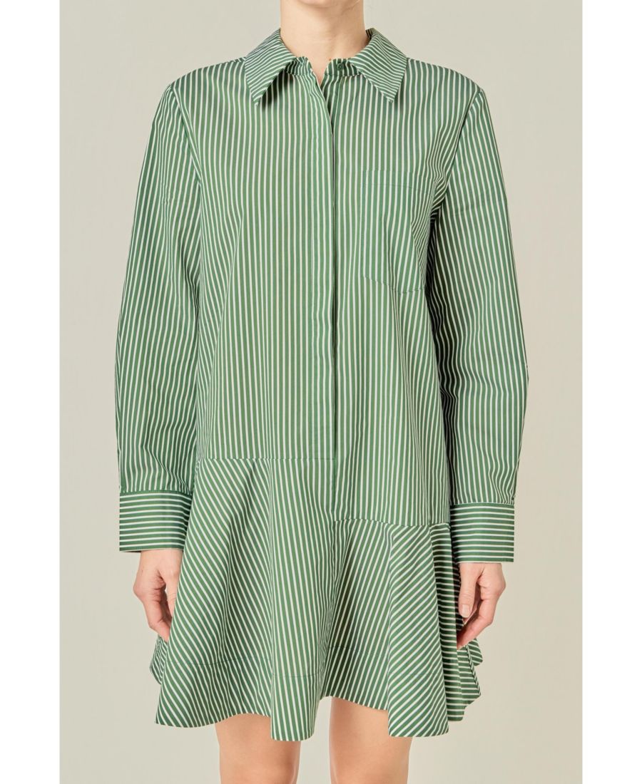 Женское платье с полосатым воротником и расклешенной юбкой English Factory, Dark olive
Женское платье с полосатым воротником и расклешенной юбкой English Factory, Dark olive