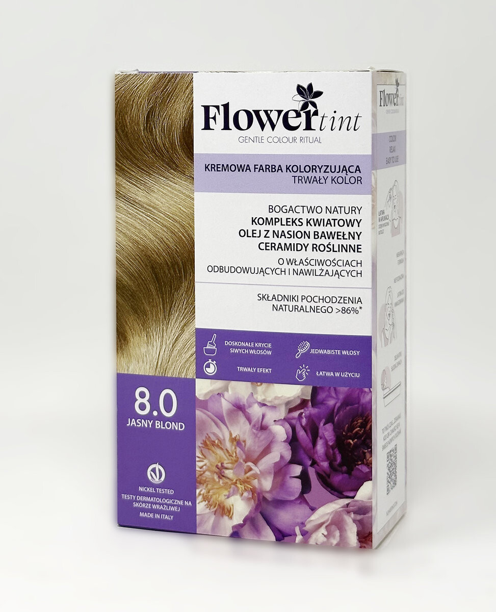 Flowertint, Стойкая краска для волос, серия Natural, 8.0 Светло-русый
Flowertint, Стойкая краска для волос, серия Natural, 8.0 Светло-русый