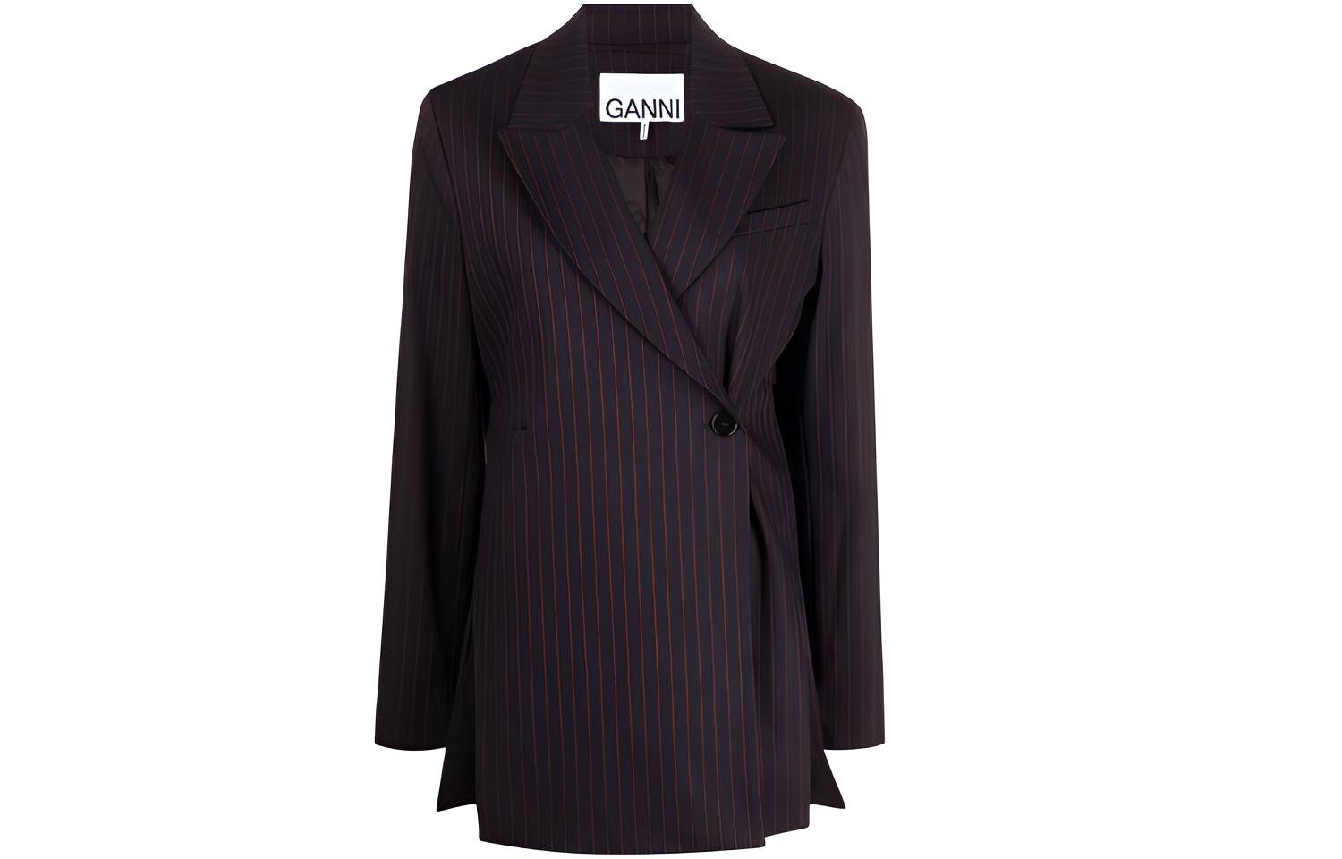 Стретч-блейзер в полоску 'Sky Captain' GANNI, черный
Стретч-блейзер в полоску 'Sky Captain' GANNI, черный
