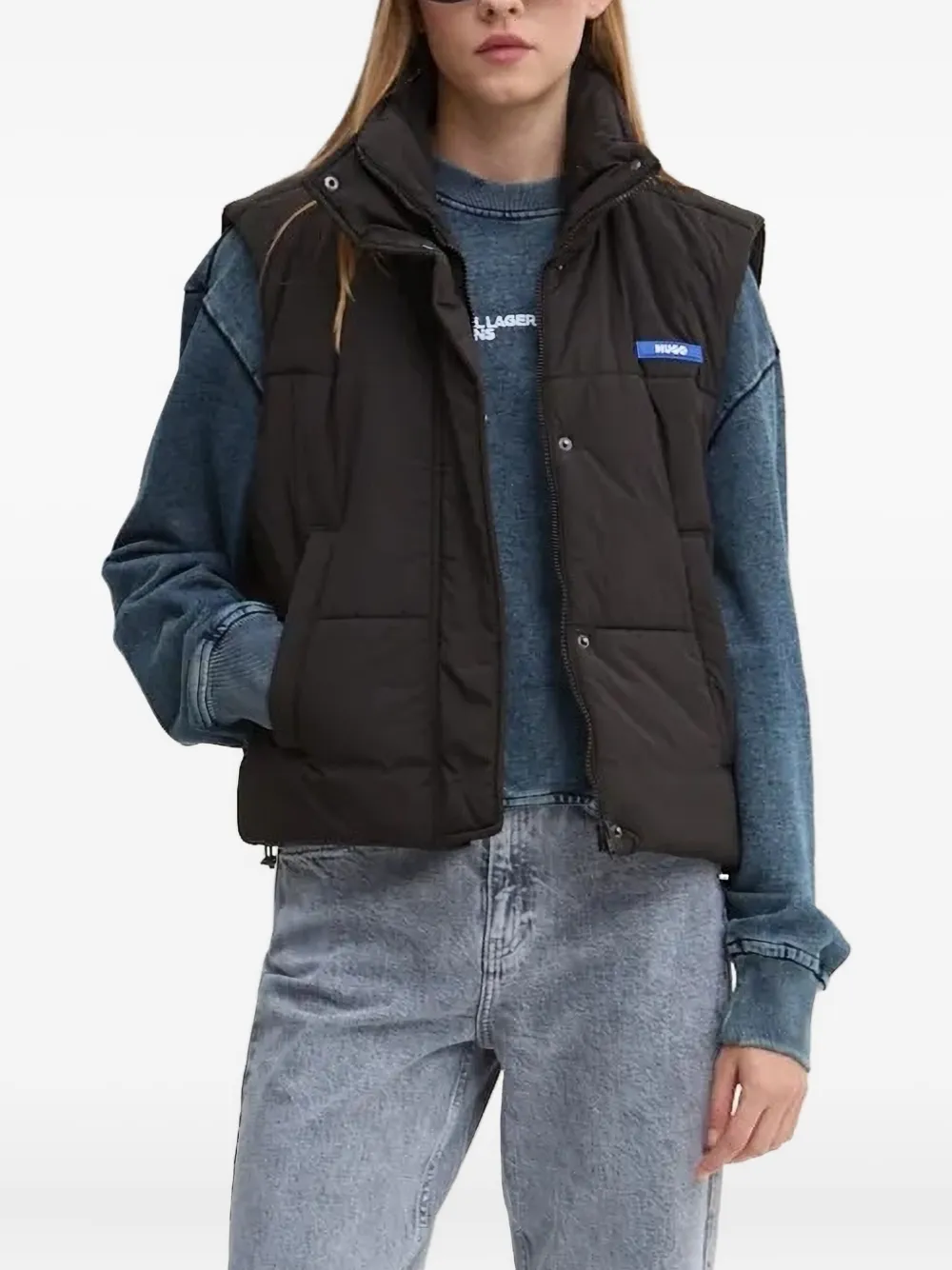 Стеганый жилет с логотипом HUGO, черный
Стеганый жилет с логотипом HUGO, черный