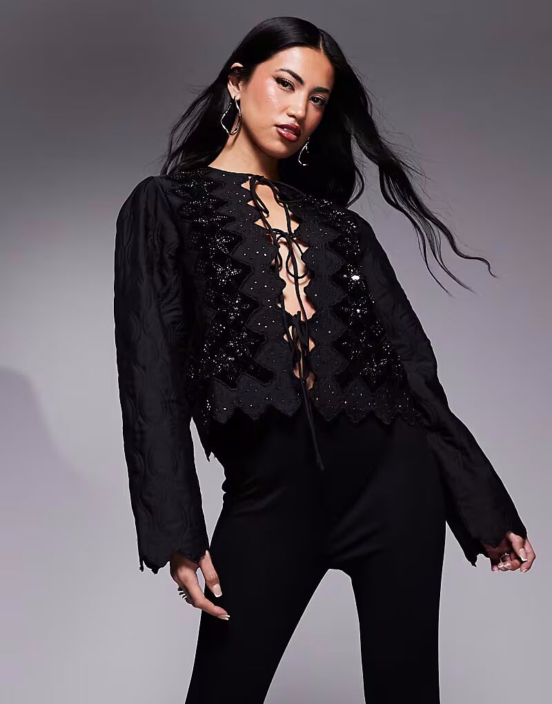 Домашнее пальто River Island с вышивкой черного цвета
Домашнее пальто River Island с вышивкой черного цвета