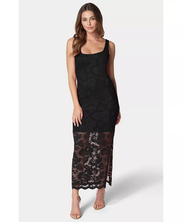 Женское кружевное платье макси с квадратным вырезом Bebe, черный
Женское кружевное платье макси с квадратным вырезом Bebe, черный