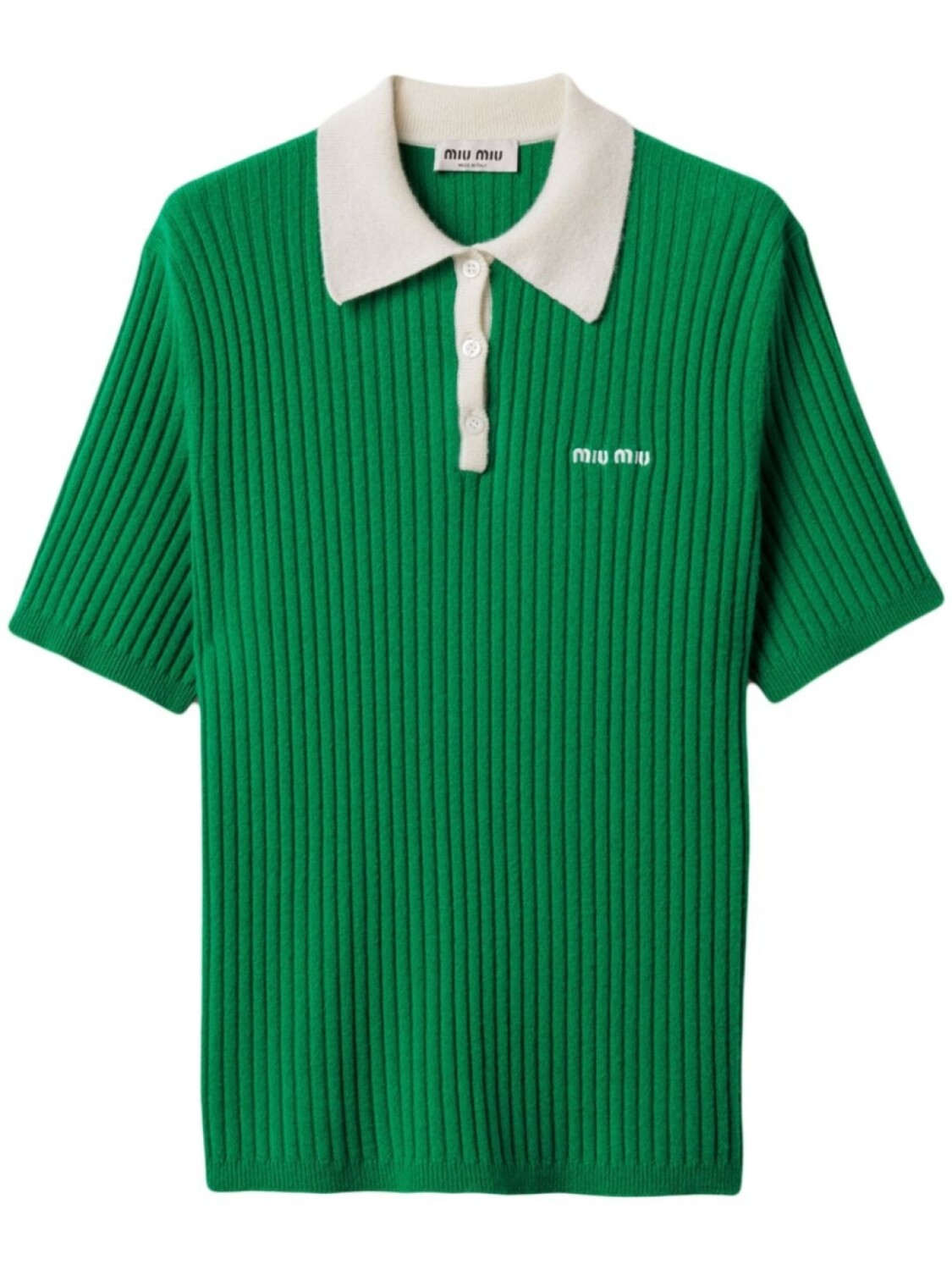 Кашемировый топ-поло Miu Miu в рубчик, зеленый
Кашемировый топ-поло Miu Miu в рубчик, зеленый