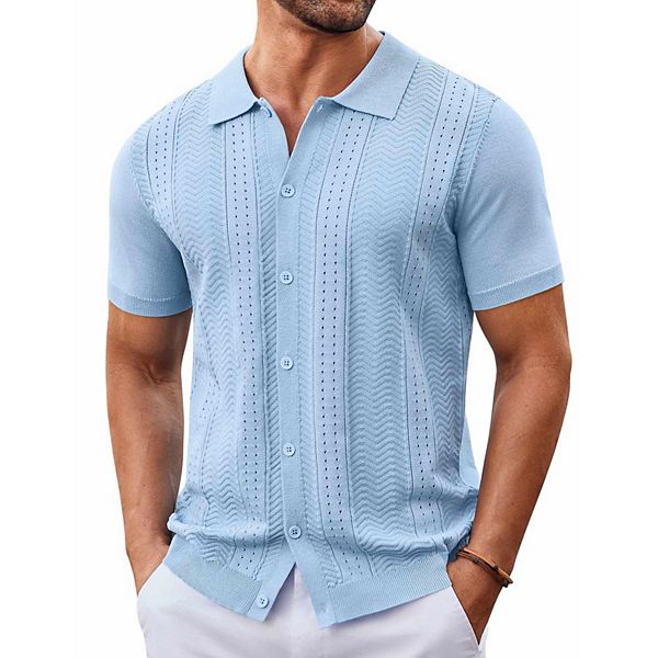 Мужская рубашка поло с коротким рукавом casual vintage Coofandy, Light Blue
Мужская рубашка поло с коротким рукавом casual vintage Coofandy, Light Blue