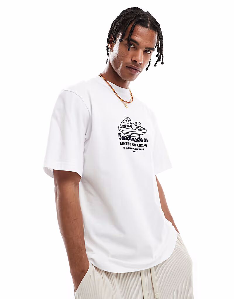 Футболка Pull&Bear с принтом «Пляжный режим» белого цвета
Футболка Pull&Bear с принтом «Пляжный режим» белого цвета