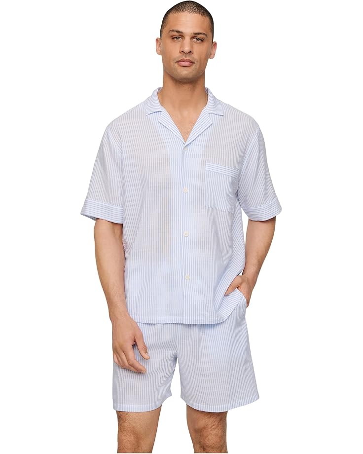 Пижама Eberjey Nautico Shorts Pj Set, цвет White/Cornflower Blue 
Пижама Eberjey Nautico Shorts Pj Set, цвет White/Cornflower Blue