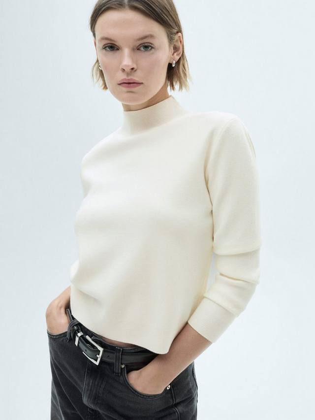 Джемпер с высоким воротом tentacio Mango, светло-бежевый 
Джемпер с высоким воротом tentacio Mango, светло-бежевый