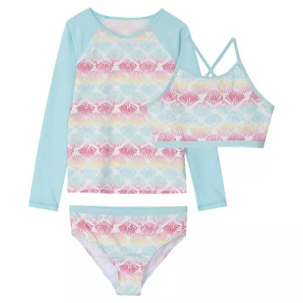 Детский и девичий (6-16 лет) стройный 3-предметный комплект для плавания с защитой от хлора: рашгард, топ бикини и трусики Lands' End, цвет blue pastel shells
Детский и девичий (6-16 лет) стройный 3-предметный комплект для плавания с защитой от хлора: рашгард, топ бикини и трусики Lands' End, цвет blue pastel shells