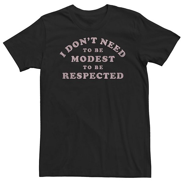 Футболка Big & Tall "I don't need to be modest to be respected" Licensed Character
Футболка Big & Tall "I don't need to be modest to be respected" Licensed Character