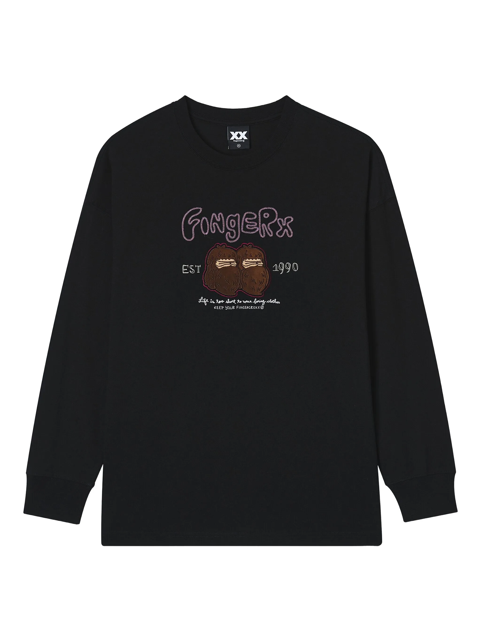 Топ с длинными рукавами и вышивкой Fingercroxx, черный
Топ с длинными рукавами и вышивкой Fingercroxx, черный