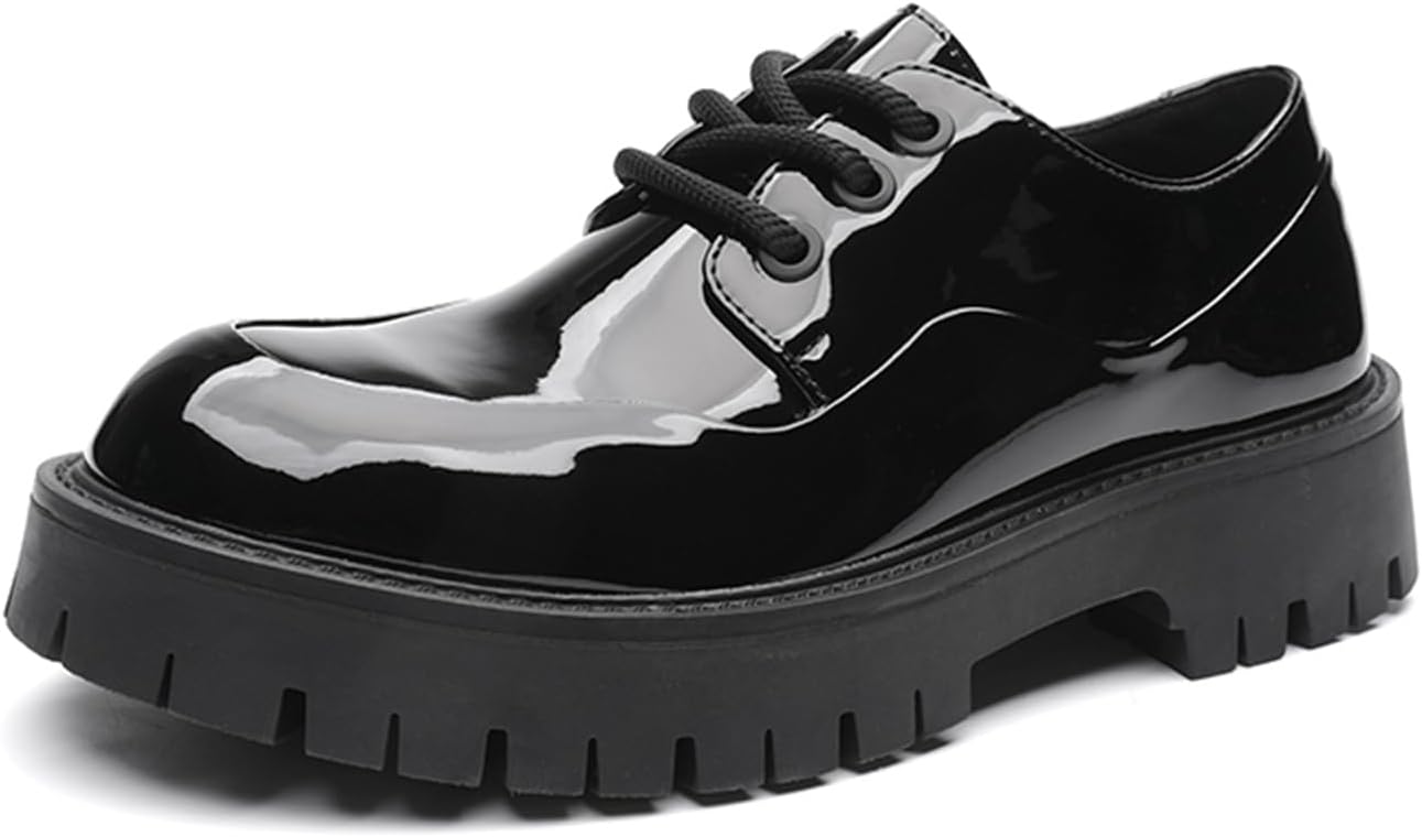 Мужские черные оксфорды на шнурках из лакированной кожи с платформой, круглым носком, массивной рельефной подошвой, мягкой подошвой, противоскользящие, для увеличения роста, стильные дерби для офиса, повседневной носки, свадьбы или вечеринки Tix...
Мужские черные оксфорды на шнурках из лакированной кожи с платформой, круглым носком, массивной рельефной подошвой, мягкой подошвой, противоскользящие, для увеличения роста, стильные дерби для офиса, повседневной носки, свадьбы или вечеринки Tix...