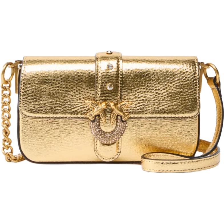 PINKO Кожаная наплечная сумка, женская сумка кроссбоди gold
PINKO Кожаная наплечная сумка, женская сумка кроссбоди gold
