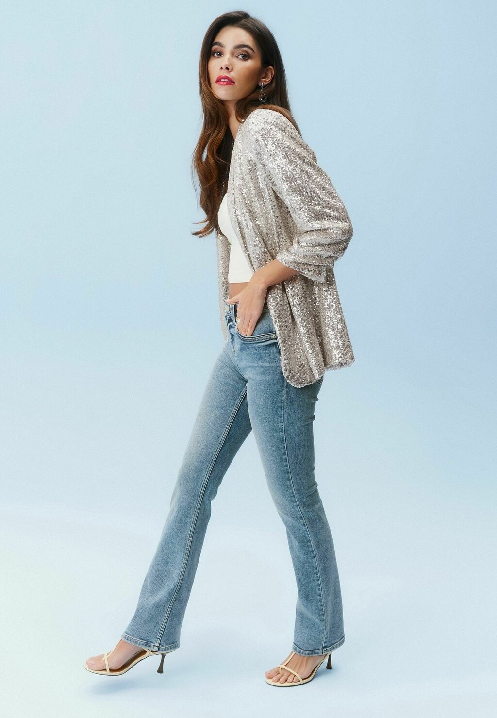 Джинсы с небольшим расклешенным низом SUPER SOFT STANDARD Next, пестрый синий 
Джинсы с небольшим расклешенным низом SUPER SOFT STANDARD Next, пестрый синий