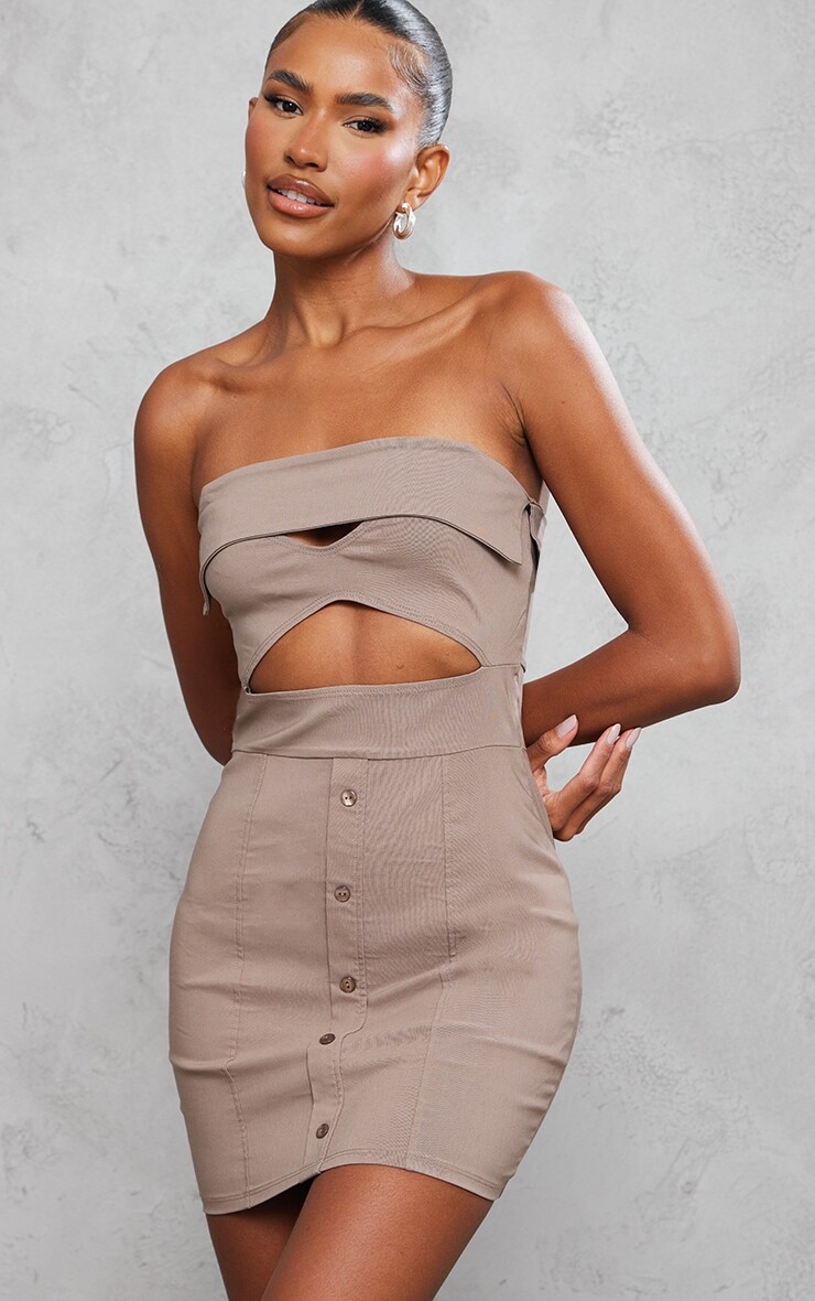PrettyLittleThing Серо-коричневое облегающее платье-бандо с вырезами на пуговицах, Коричневый, PrettyLittleThing Серо-коричневое облегающее платье-бандо с вырезами на пуговицах
PrettyLittleThing Серо-коричневое облегающее платье-бандо с вырезами на пуговицах, Коричневый, PrettyLittleThing Серо-коричневое облегающее платье-бандо с вырезами на пуговицах