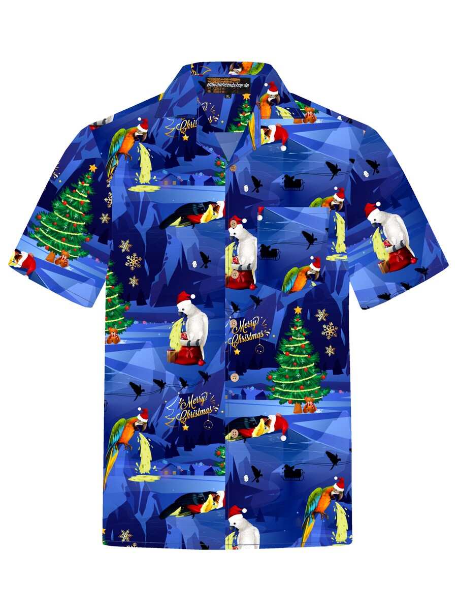 Рубашка на пуговицах классического кроя Hawaiihemdshop.de Christmas Parrots, синий
Рубашка на пуговицах классического кроя Hawaiihemdshop.de Christmas Parrots, синий