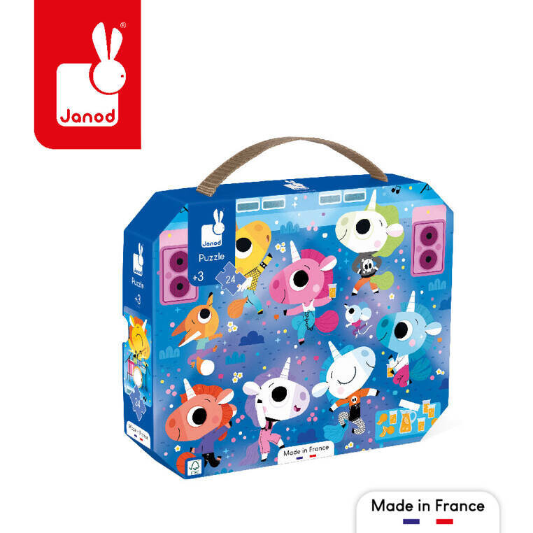 Janod, Пазл в чемодане Единороги на рок-концерте, 24 шт.
Janod, Пазл в чемодане Единороги на рок-концерте, 24 шт.