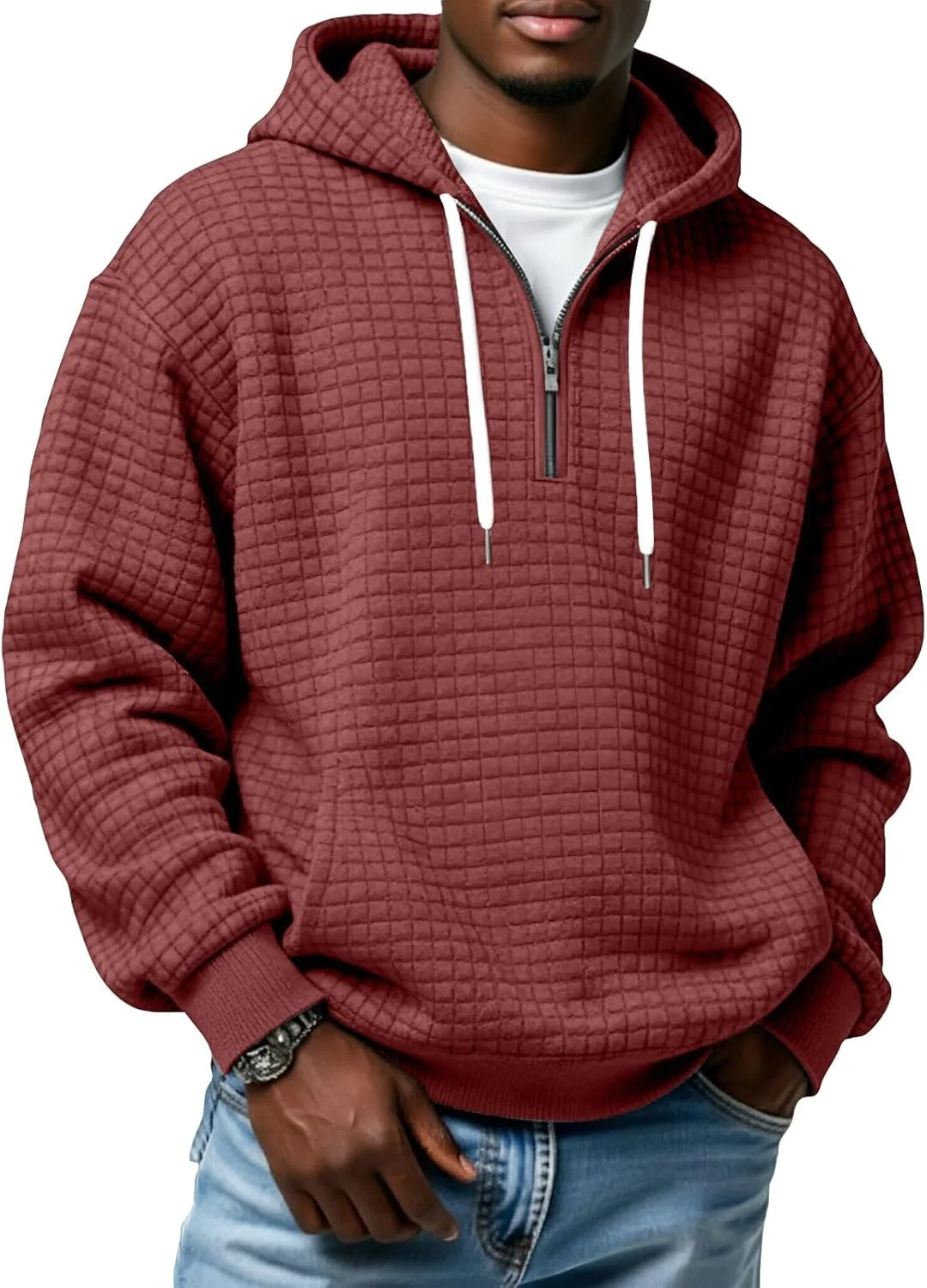 Толстовка с капюшоном Quarter Zip Pullover Men Waffle Oversized
Толстовка с капюшоном Quarter Zip Pullover Men Waffle Oversized