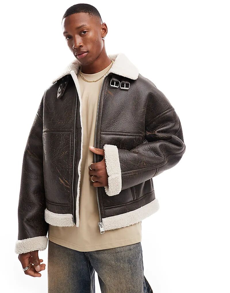 Куртка из искусственной кожи с овчиной коричневого цвета Bershka, Коричневый, Куртка из искусственной кожи с овчиной коричневого цвета Bershka
Куртка из искусственной кожи с овчиной коричневого цвета Bershka, Коричневый, Куртка из искусственной кожи с овчиной коричневого цвета Bershka