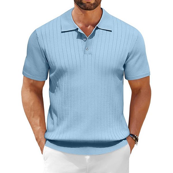 Мужская вязаная поло с коротким рукавом для гольфа, легкая футболка slim fit Coofandy, Light Blue
Мужская вязаная поло с коротким рукавом для гольфа, легкая футболка slim fit Coofandy, Light Blue