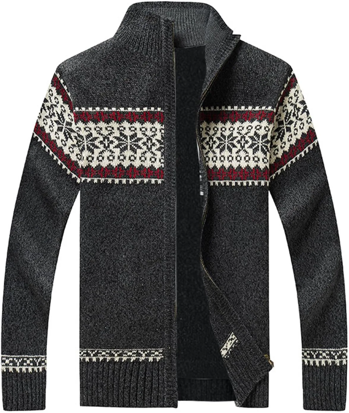 Мужской рождественский кардиган с воротником стойкой, плотный вязаный, на молнии, с принтом
Мужской рождественский кардиган с воротником стойкой, плотный вязаный, на молнии, с принтом