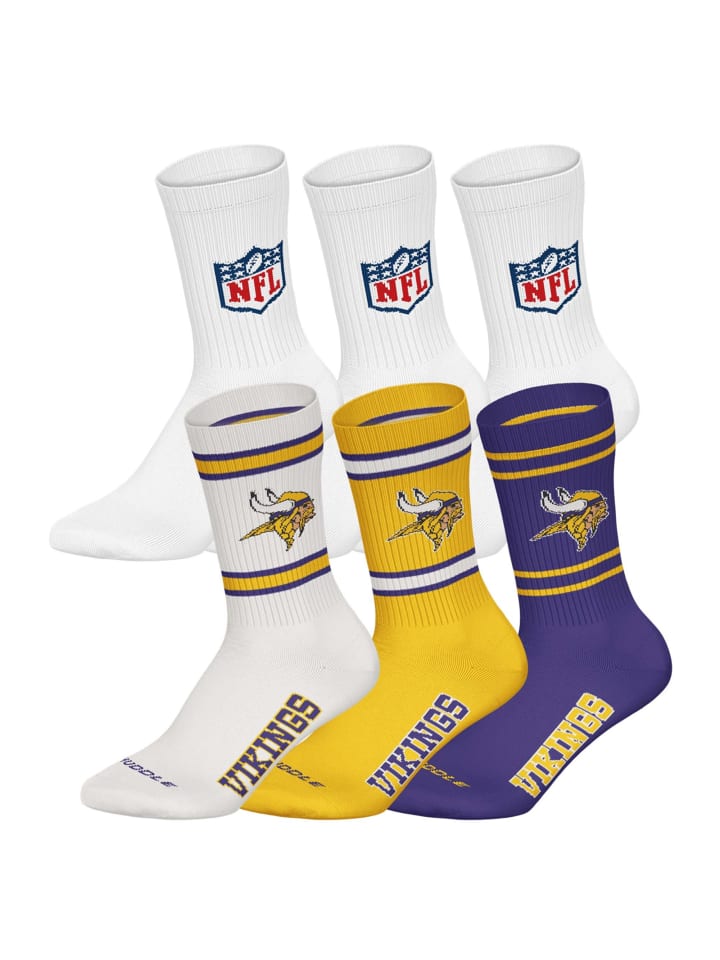NFL Набор из 6 носков Minnesota Vikings 2/White
NFL Набор из 6 носков Minnesota Vikings 2/White